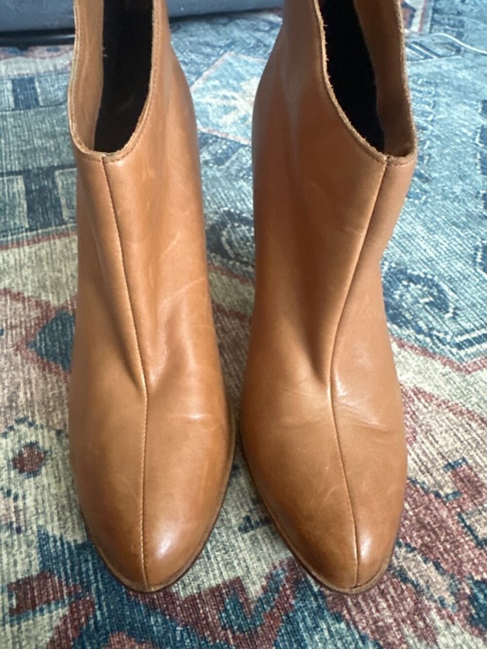 Donald Pliner Brown Leather Ankle High Heel Booties Womens 9.5 Luxury Office